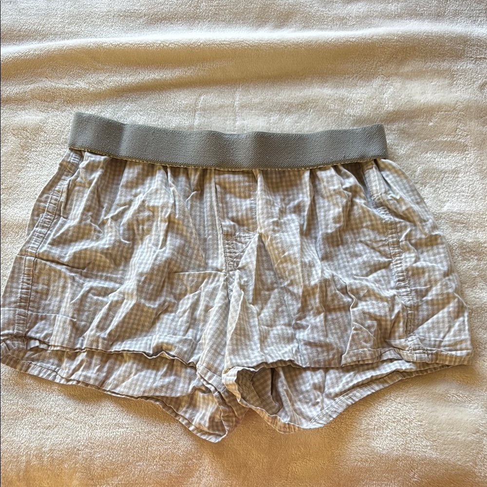 GAP Beige and White Gingham Shorts
